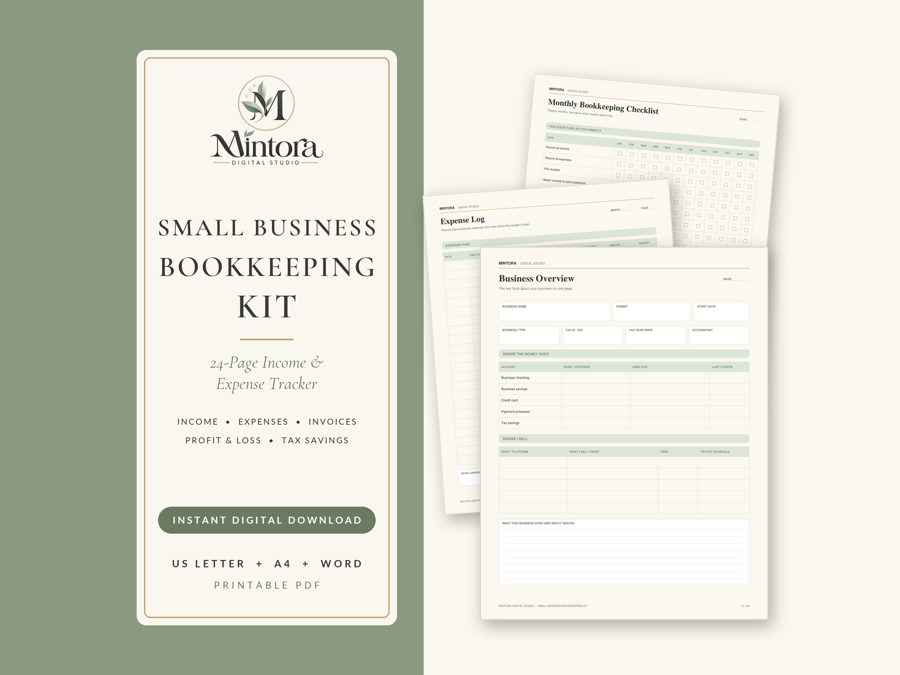 Small Business Bookkeeping Kit printable