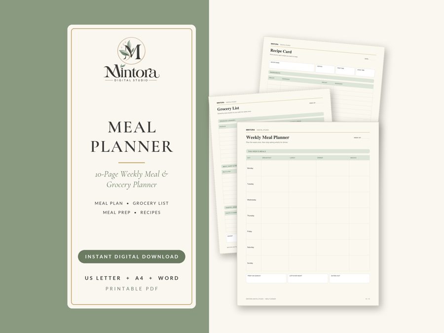 Weekly Meal Planner printable