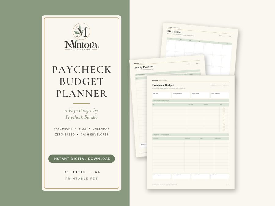 Paycheck Budget Planner printable