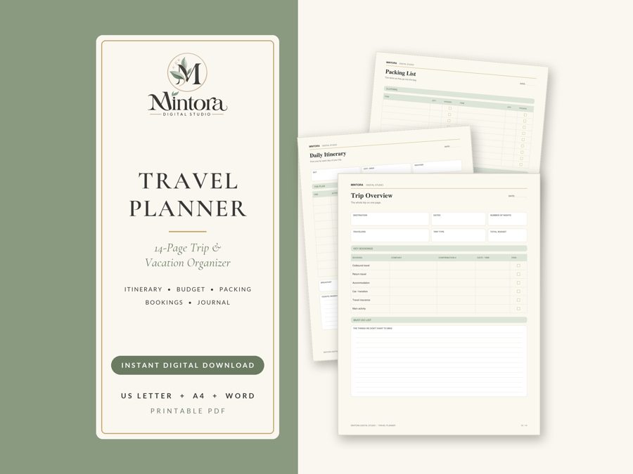 Travel Planner printable